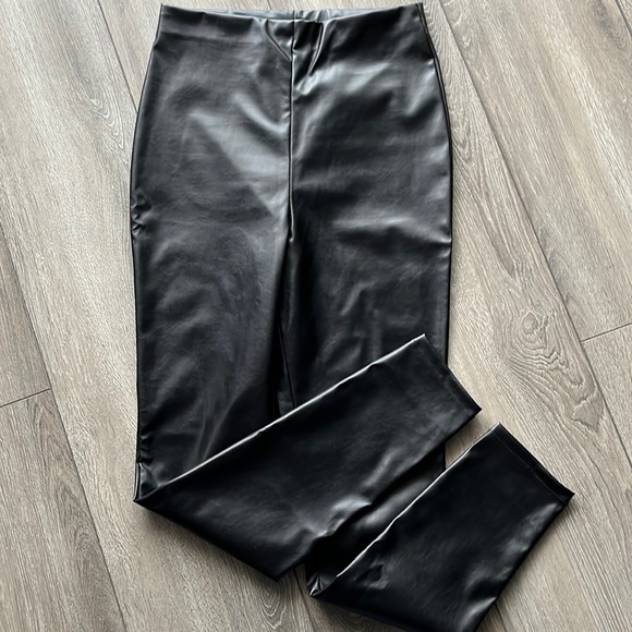 H&M | Black Pleather Skinny Pants - Picture 2 of 7